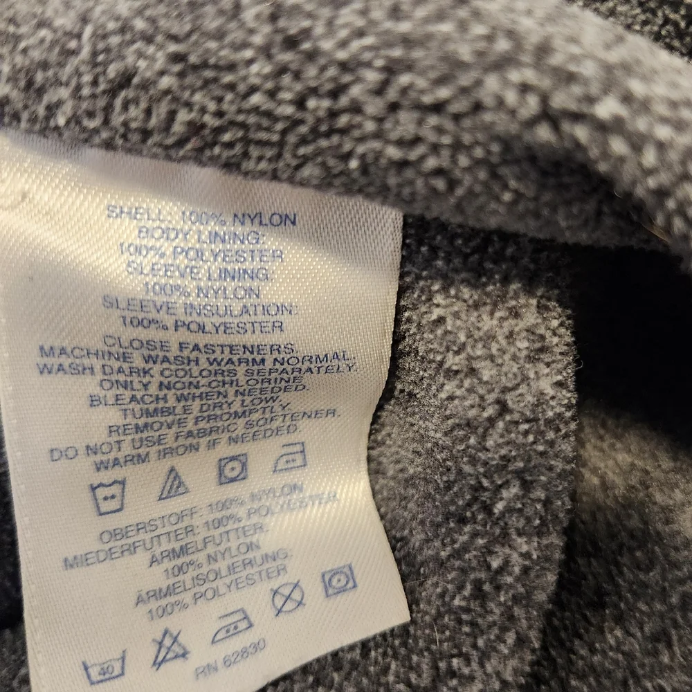 Vintage Lands End Mens Zip Fleece Lined Bomber Jacket Blue Gray Size M 38-40 - Picture 5 of 16